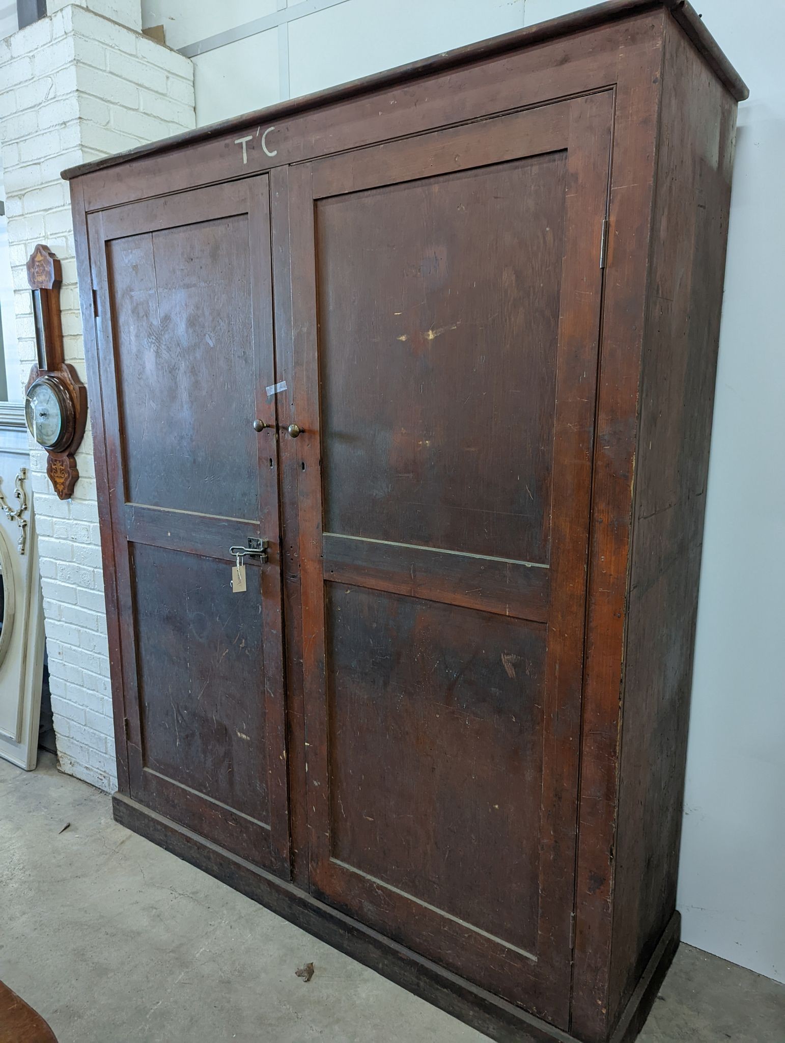 A Victorian pine shipwright's cabinet, width 168cm, height 206cm